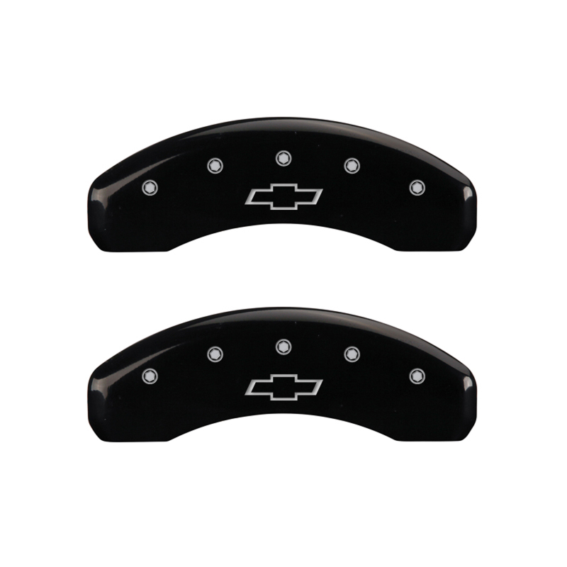 MGP 4 Caliper Covers Engraved Front & Rear Bowtie Black Finish Silver Char 2016 Chevrolet SS thumbnail 9