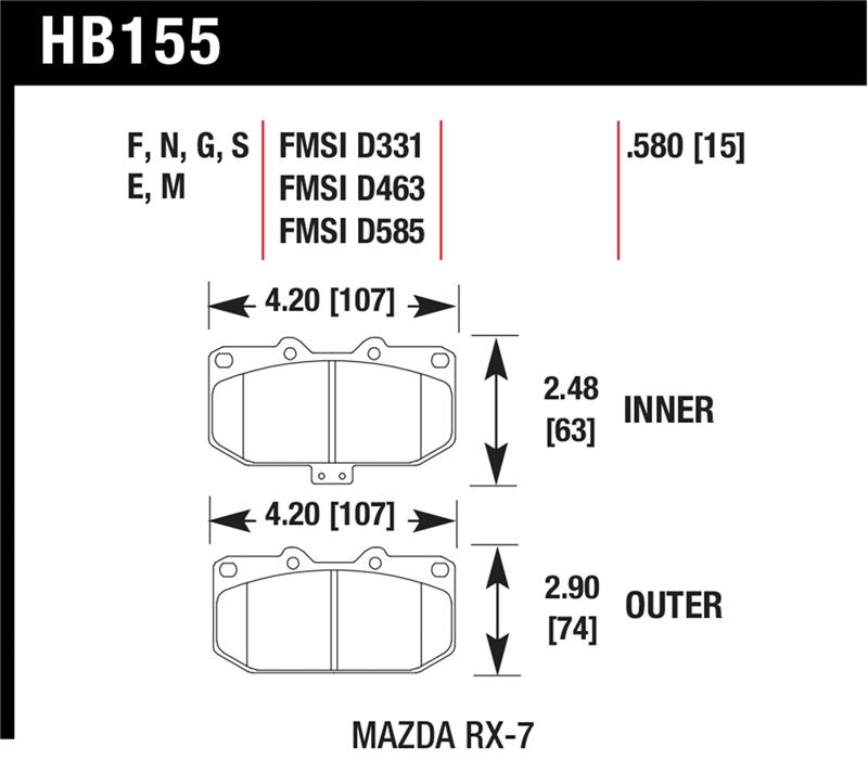 HAWK DTC-60 Brake Pad Sets
