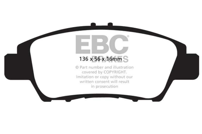 EBC 10+ Honda CR-Z 1.5 Hybrid Ultimax2 Front Brake Pads thumbnail 4