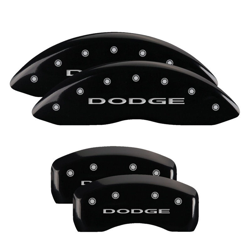 MGP 4 Caliper Covers Engraved Front & Rear With out stripes/Dodge Black finish silver ch thumbnail 5