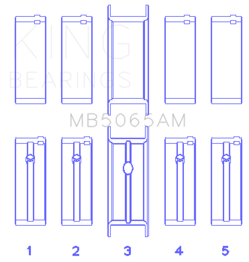 King Engine Bearings Chrysler/Mitsubishi 122ci 2.0L (Size STD) Main Bearing Set thumbnail 4