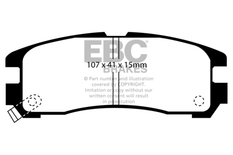EBC 95-99 Chrysler Sebring Coupe 2.0 Ultimax2 Rear Brake Pads thumbnail 2