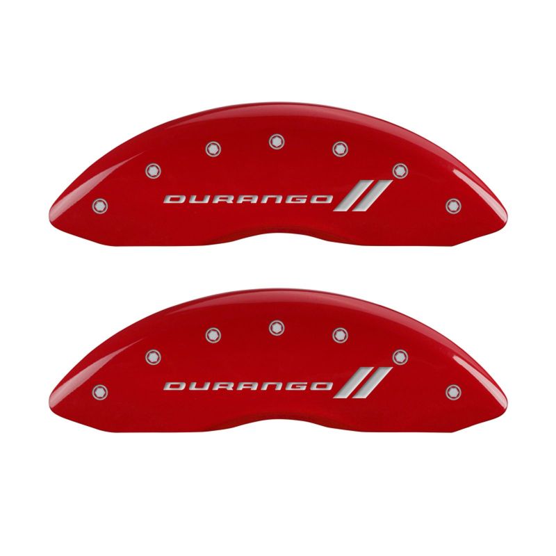 MGP 4 Caliper Covers Engraved Front & Rear With stripes/Durango Red finish silver ch thumbnail 5