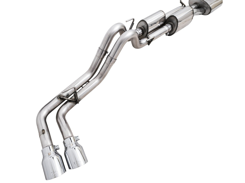 AWE Tuning 16-22 Toyota Tacoma 0FG Cat-Back Exhaust w/ BashGuard - Dual Chrome Silver Tips thumbnail 7