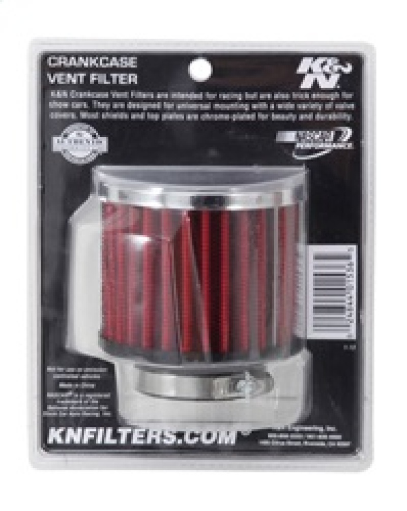 K&N 1.5in Flange ID x 3in OD x 2.5in H Chrome Finish Rubber Base Crankcase Vent Filter thumbnail 8