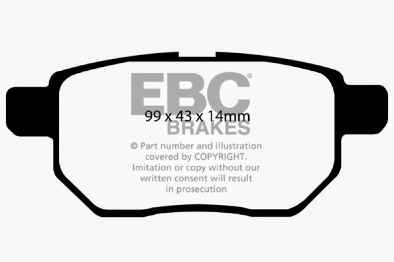 EBC 09-10 Pontiac Vibe 1.8 Yellowstuff Rear Brake Pads thumbnail 7