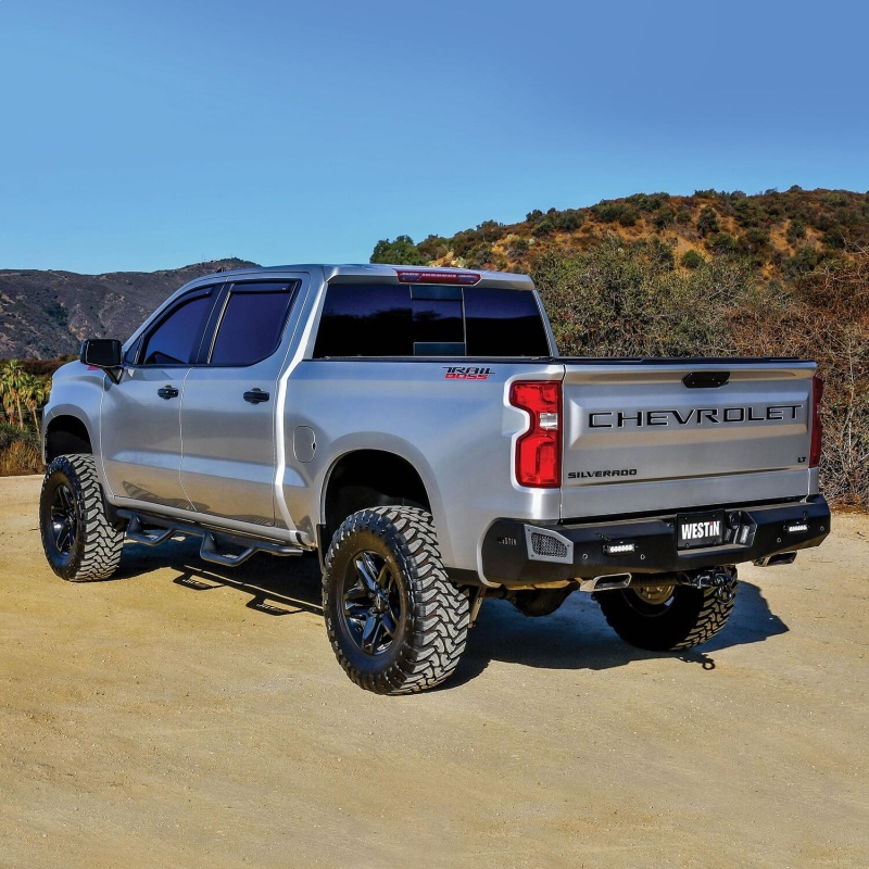 Westin 19-22 Chevrolet Silverado / GMC Sierra Crew Cab Outlaw Nerf Step Bars - Textured Black thumbnail 9