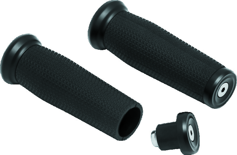 Kuryakyn Thresher Grips 5951 Grips, Thresher, Aluminum, Satin Black, 7/8 in. Bar, 5 in. Length, Universal, Pair thumbnail 2