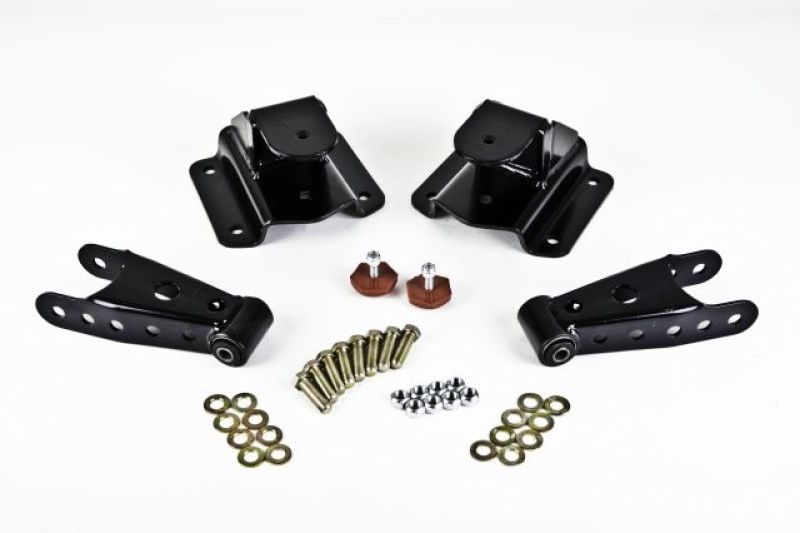 4" Drop Leaf Spring Shackle & Hanger Kit (Front Hanger/Rear Shackle)
SHACKLE & HANGER KIT | 4 INCH DROP - 6580