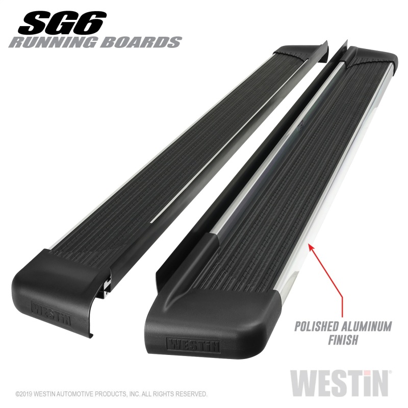 Westin SG6 Polished Aluminum Running Boards 85.50 in - Polished thumbnail 6