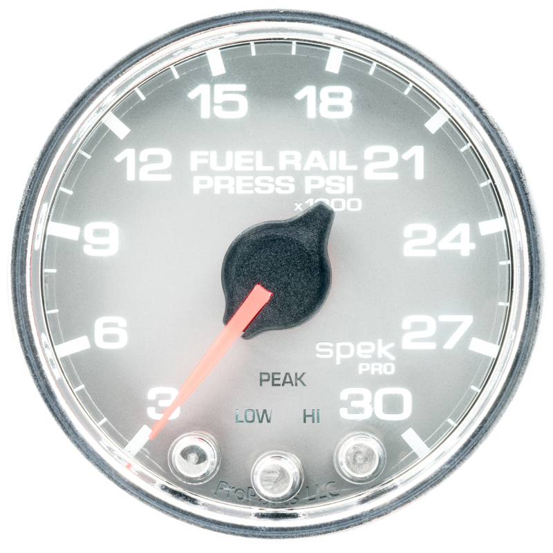 Autometer Spek-Pro Gauge Rail Press 2 1/16in 30Kpsi Stepper Motor W/Peak & Warn Slvr/Chrm thumbnail 3