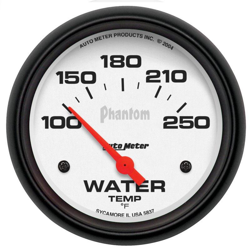 Autometer Phantom 66mm 100-250 Deg F Short Sweep Electronic Water Temperature Gauge thumbnail 3