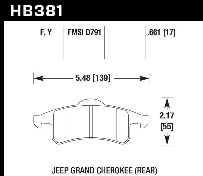 Hawk 99-04 Jeep Grand Cherokee LTS Street Rear Brake Pads thumbnail 9
