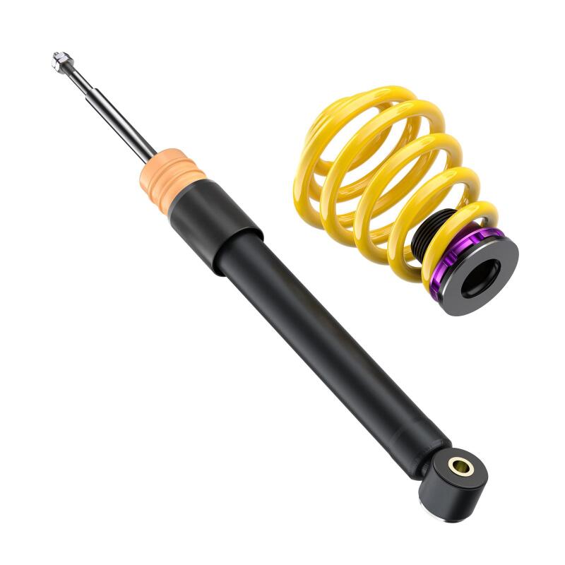 KW Variant 1 Coilover Kits 10220072 Kits, 1, 0.6 - 1.6 in. Lowered Front, 0.4 - 1.4 in. Lowered Rear, Natural/Purple Shocks, Yellow Springs, BMW, Kit thumbnail 7