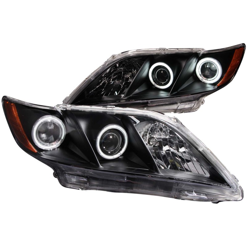 ANZO 2007-2009 Toyota Camry Projector Headlights w/ Halo Black thumbnail 5
