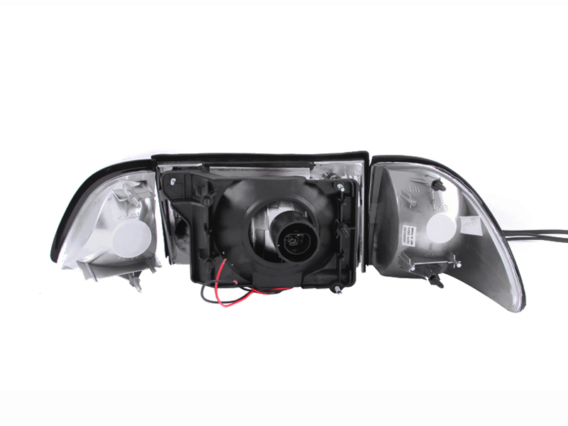 ANZO 1987-1993 Ford Mustang Crystal Headlights Chrome w/ Corner Lights 2pc thumbnail 6