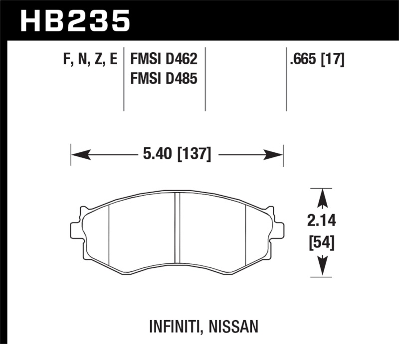 Hawk 91-96 Infiniti G20/ Nissan 240SX/ Sentra HPS Street Front Brake Pads thumbnail 5