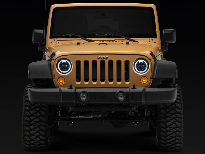 Raxiom 07-18 Jeep Wrangler JK Axial 7-In LED Headlights w/ DRL Turn Signals- Black Housing (Clear) thumbnail 7