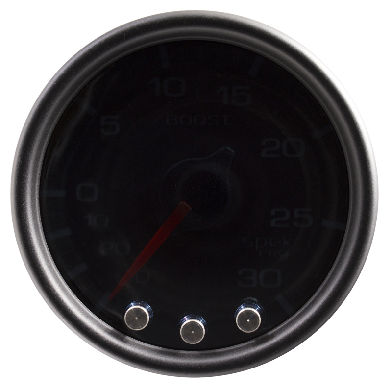 Autometer Spek-Pro Gauge Vac/Boost 2 1/16in 30Inhg-30psi Stepper Motor Peak & Warn Black/Smoke/Black thumbnail 6