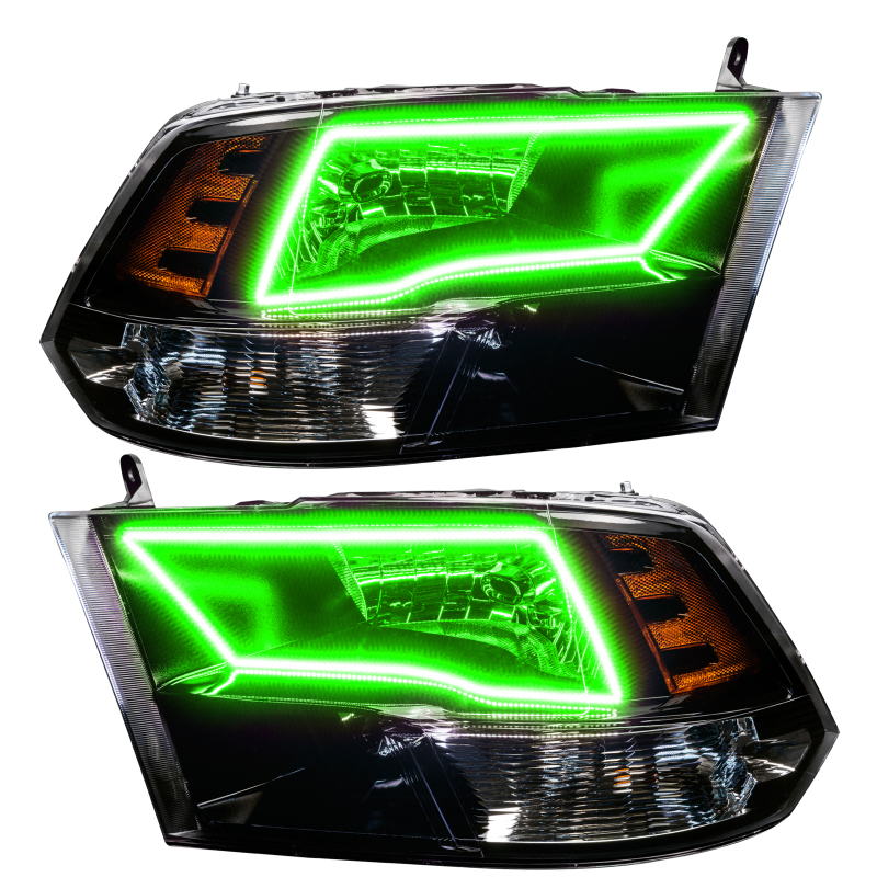Oracle 09-17 RAM 1500 TRX/SLT Quad Pre-Assembled Headlights - Blk Housing - ColorSHIFT thumbnail 2