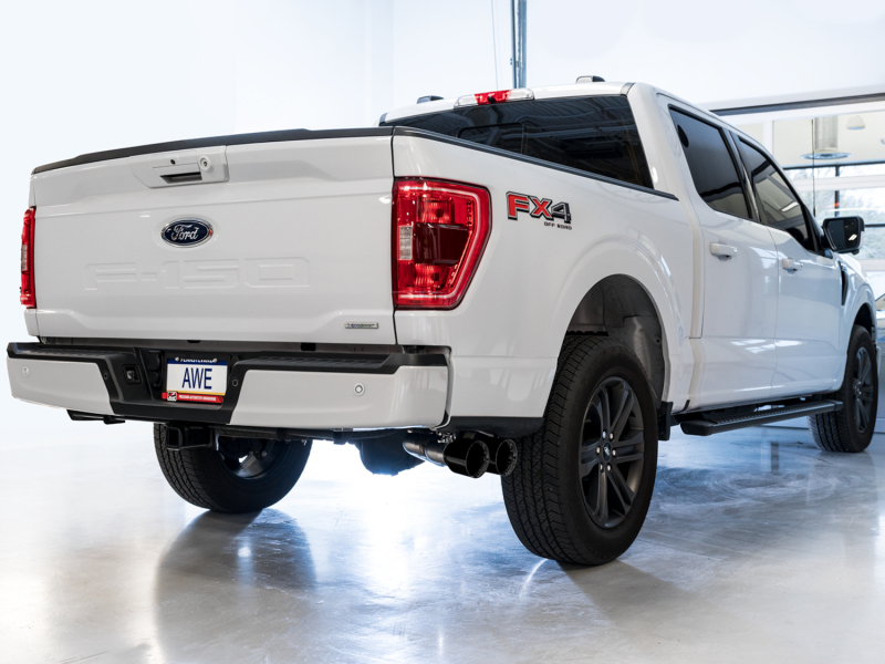 AWE 21+ Ford F150 Dual Side Exit Cat-Back Exhaust - 4.5in Diamond Black Tips *For Stock Y-Pipe Only thumbnail 8