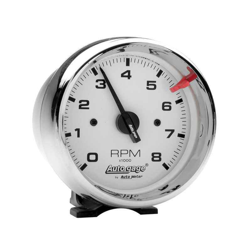 Autometer Autogage 3-3/4in White 8000 RPM Pedestal Mount Tachometer thumbnail 4