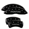 MGP 4 Caliper Covers Engraved Front & Rear Pontiac Black Finish Silver Char 2008 Pontiac G8 thumbnail 8