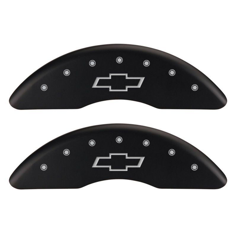 MGP 4 Caliper Covers Engraved Front & Rear Bowtie Red finish silver ch thumbnail 9