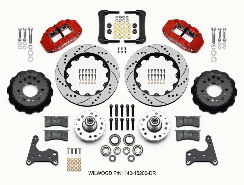 Wilwood Narrow Superlite 6R Front Hub Kit 14.00in Drill Red 65-72 CDP C Body -Drum