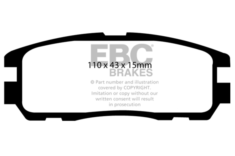 EBC 96-98 Acura SLX 3.2 Greenstuff Rear Brake Pads thumbnail 2