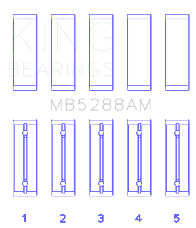 King Engine Bearings Renault F3R/F4R/F8Q/F9Q (Size +0.25mm) Main Bearing Set thumbnail 4