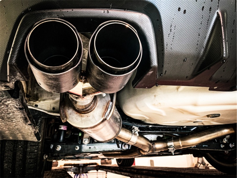 MBRP 15-19 Subaru WRX 2.0L/STI 2.5L 3in Dual Split Rear Exit w/ 3.5in CF Tips - T304 Street Version thumbnail 6