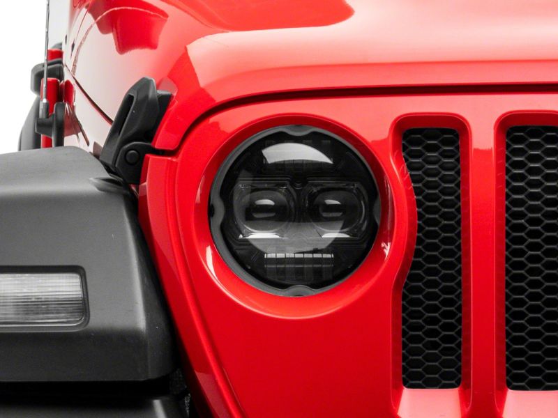 Raxiom 18-23 Jeep Wrangler JL Axial Series 9-In Angel Eye LED Headlights- Black Housing (Clear Lens) thumbnail 6