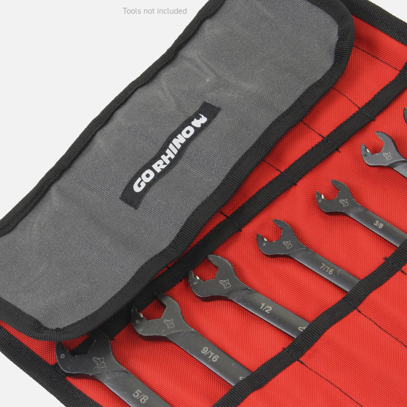 Go Rhino XVenture Gear Tool Wrench Roll - Small (3.5x3.5in. Closed) 12oz Waxed Canvas - Black thumbnail 4