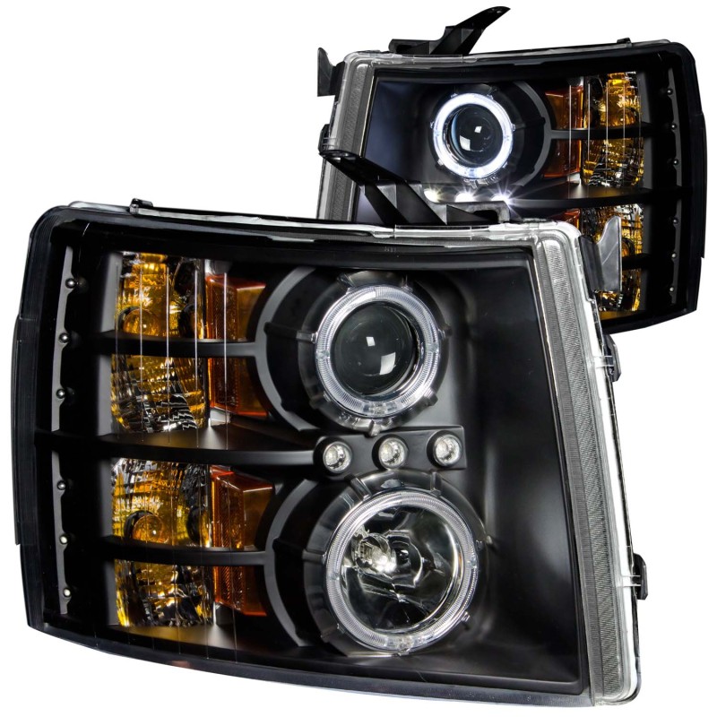 ANZO 2007-2013 Chevrolet Silverado 1500 Projector Headlights w/ Halo Black thumbnail 5