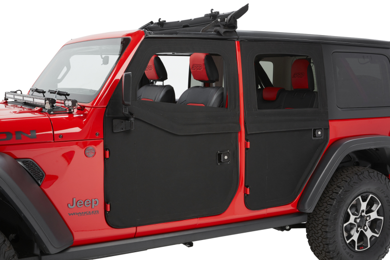 Bestop 20-26 Jeep Gladiator / 18-26 Wrangler JL Full Fabric Doors (Rear Black Diamond)