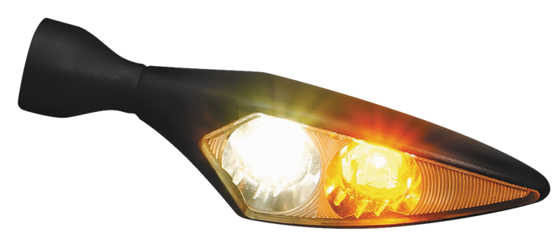Kuryakyn Kellermann Micro Rhombus Collection Turn Signals 2540 Signal, Rhombus, LED, Clear Lens, White/Amber Light, Black Housing, Each thumbnail 3