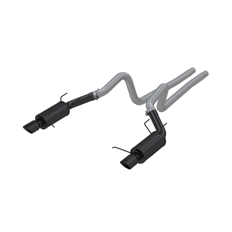 MBRP 11-14 Ford Mustang GT 5.0L 3in Cat Back Dual Split Rear Street Version 4in Tips - Black thumbnail 2