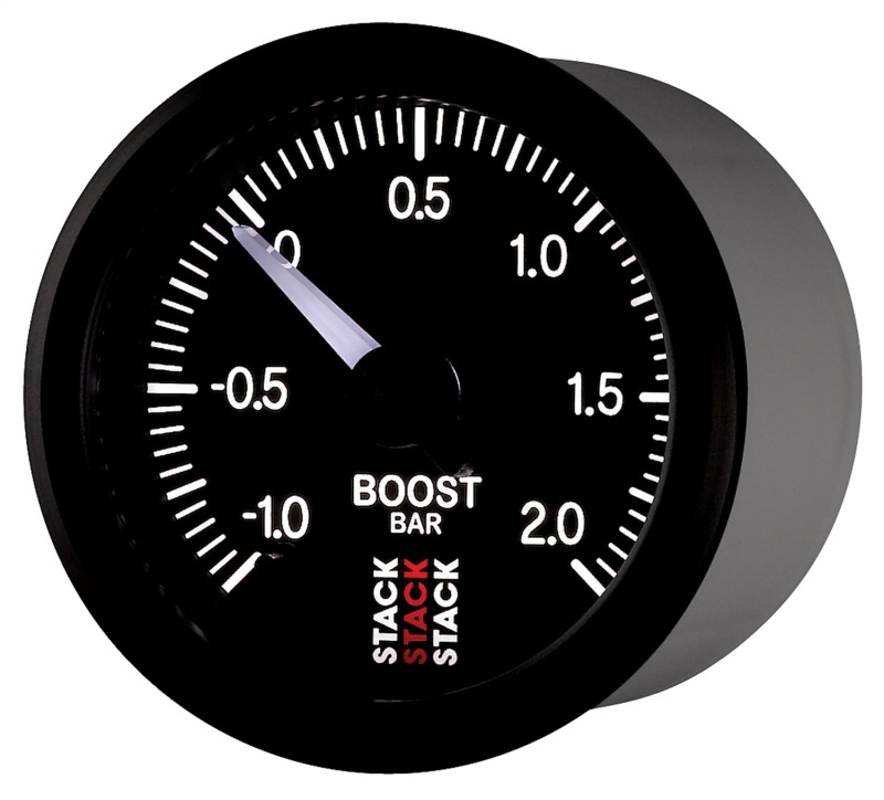 Autometer Stack 52mm -1 to +2 Bar (Incl T-Fitting) Pro Stepper Motor Boost Pressure Gauge - Black thumbnail 6
