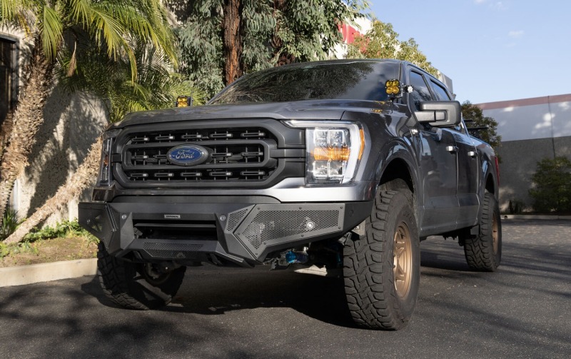 Go Rhino 21-23 Ford F-150 (4dr) Element Front Bumper w/ Power Bar - Tex. Blk