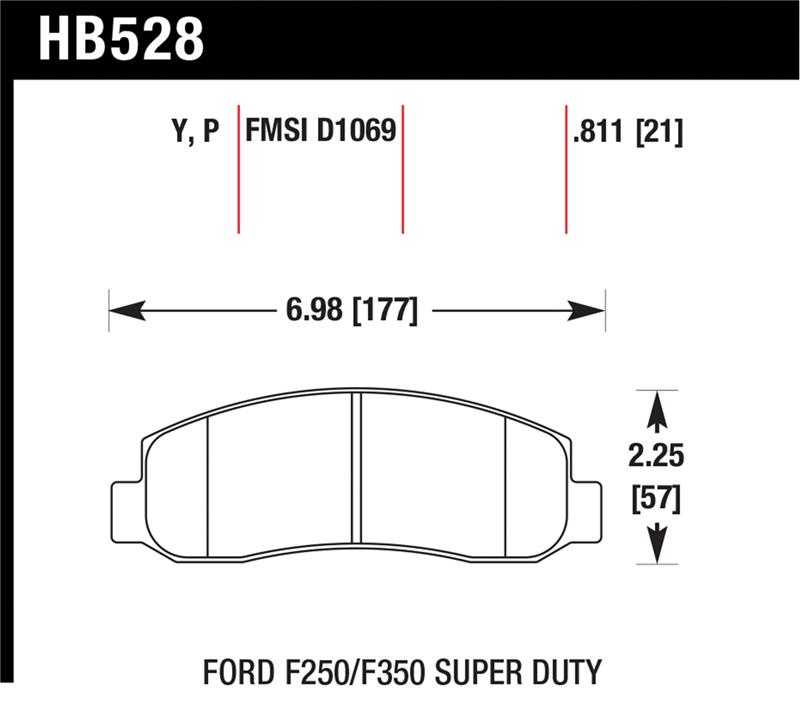 Hawk 05-11 F-250/F-350 Super Duty Pickup / 11 F-550 Super Duty Pickup Front LTS Street Brake Pads