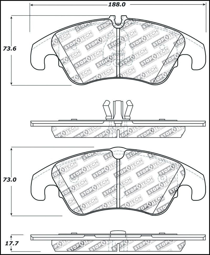 StopTech Performance 08-10 Audi A5 / 10 S4 / 09-10 Audi A4 (except Quattro) Front Brake Pads