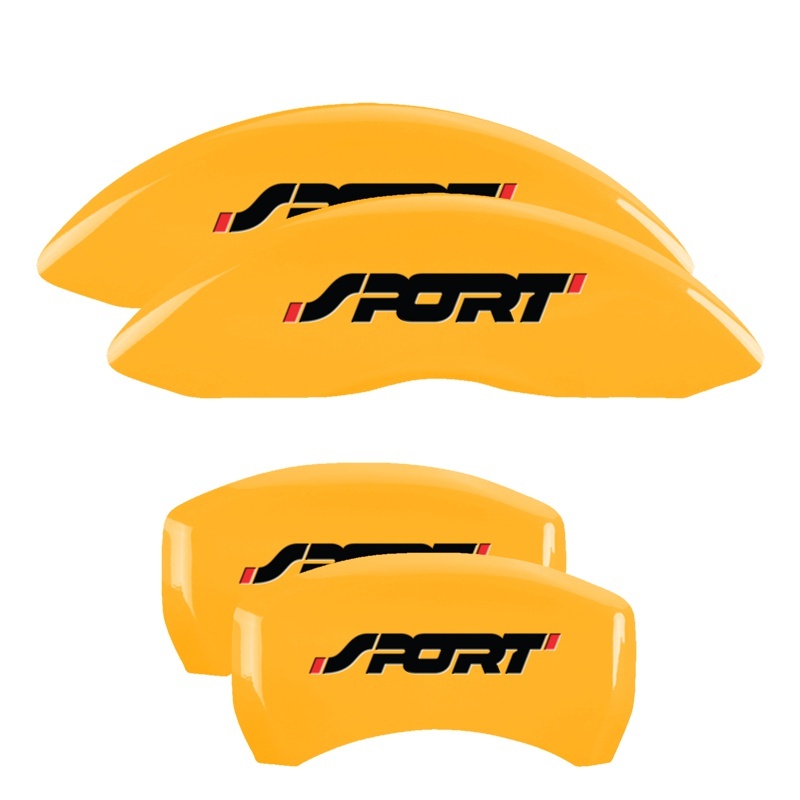 MGP 4 Caliper Covers Engraved Front & Rear No bolts/Sport Yellow finish black ch thumbnail 6
