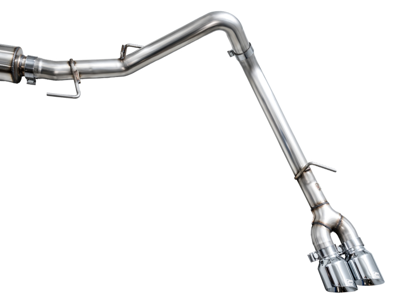 AWE Tuning 0FG Exhaust for 3rd Gen Toyota Tundra - Dual Chrome Silver Tips thumbnail 4