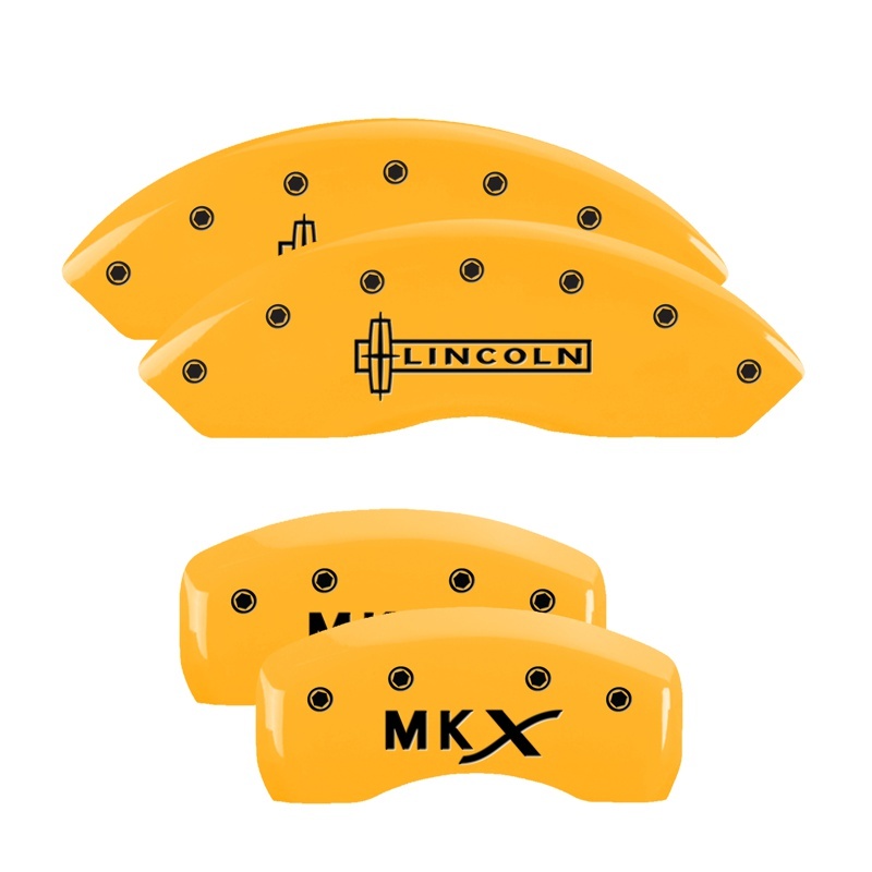 MGP 4 Caliper Covers Engraved Front Lincoln Rear MKX Yellow Finish Black Char 2010 Lincoln MKX thumbnail 6