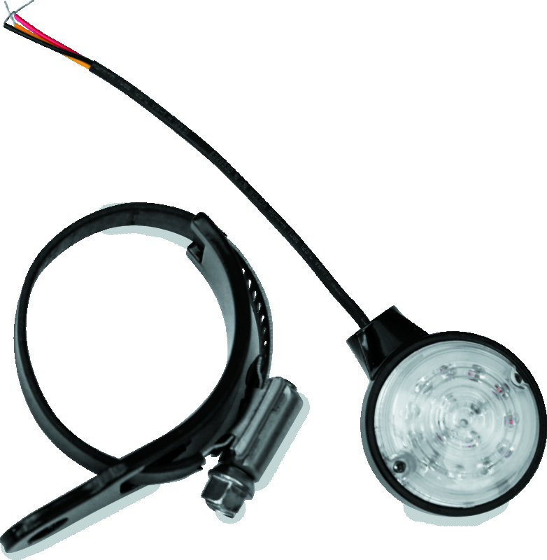 Burly Brand LED Turn Signals Fork Mount Universal - Black/Amber