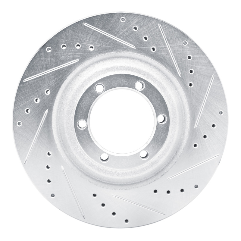 R1 Concepts Brake Rotor Drilled and Slotted Silver