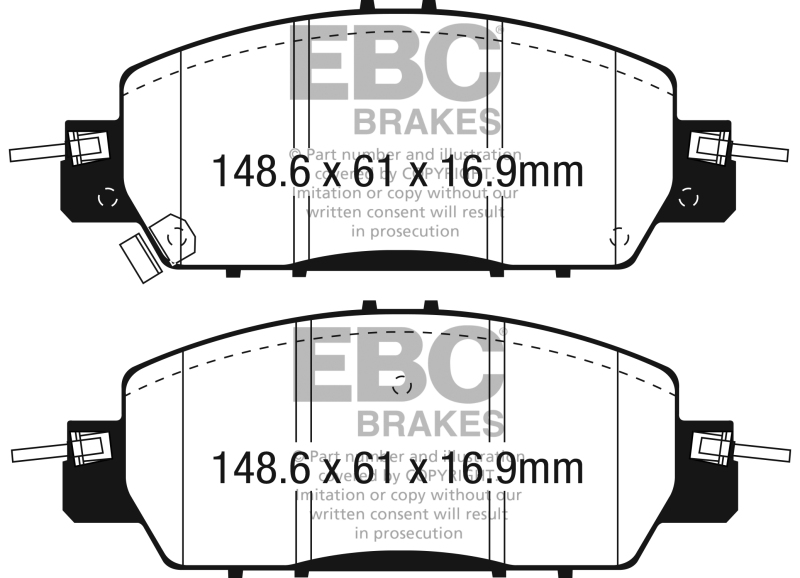 EBC 2016+ Honda Accord LX Sedan 2.4L Greenstuff Front Brake Pads thumbnail 6