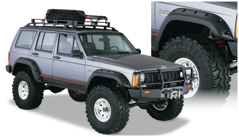 Bushwacker Cut-Out Fender Flares for 1984-2001 CHEROKEE - 10911-07 Flares, Cut-Out, Front, Rear, Black, Dura-Flex Thermoplastic, Jeep, Set of 4 thumbnail 2