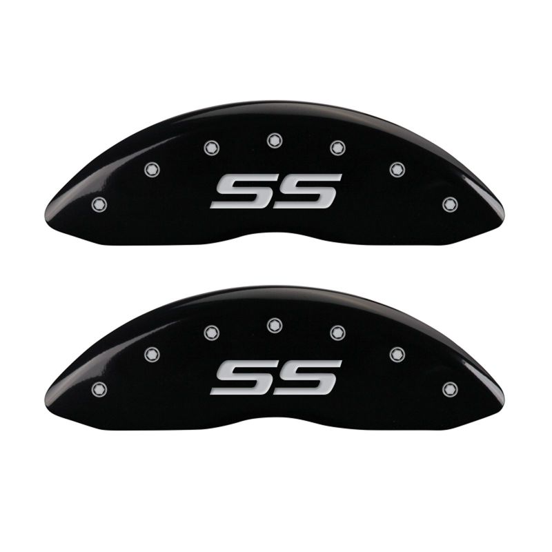 MGP 4 Caliper Covers Engraved Front & Rear Monte Carlo style/SS Black finish silver ch thumbnail 4